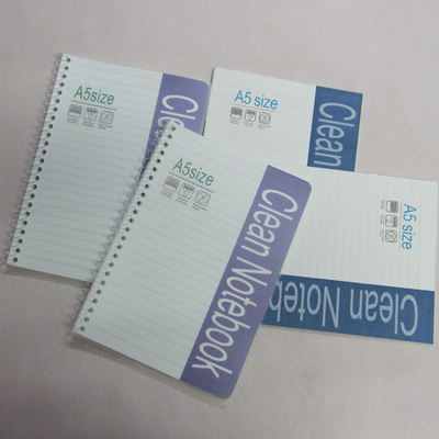 PVC 표지 린트는 50 페이지 A5 고청정실 스프링 노트를 자유롭게 합니다