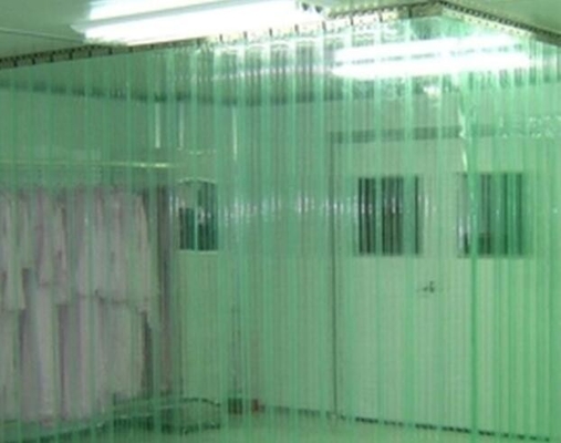 녹색 대전 방지 Pvc 비닐 가죽 문은 산업 / 고청정실을 위해 ESD에 커튼을 칩니다