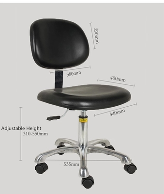 작업장을 위한 합성 피혁 Esd 안전하 의자들 420x450mm
